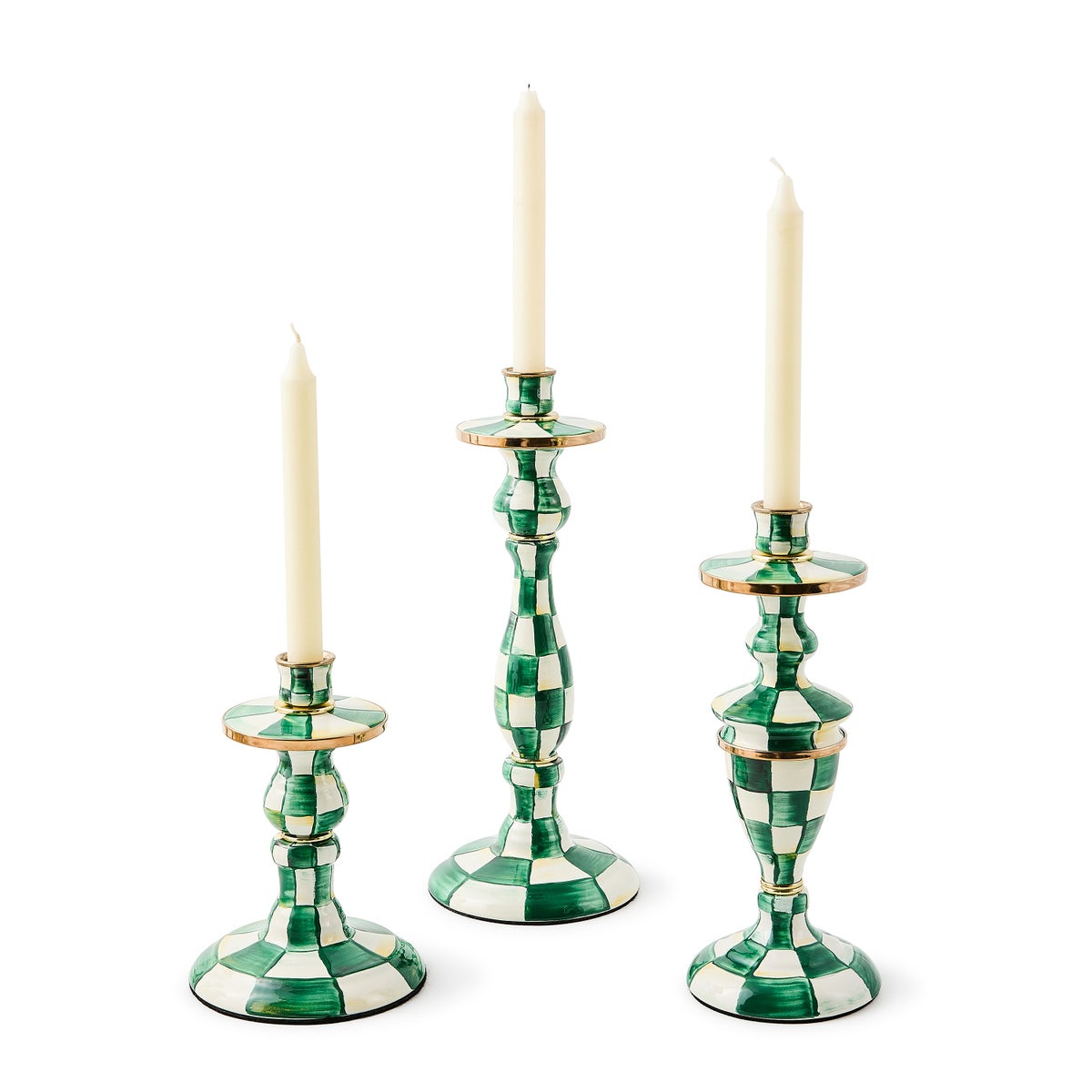 Emerald Check Small Candlestick - Image 2