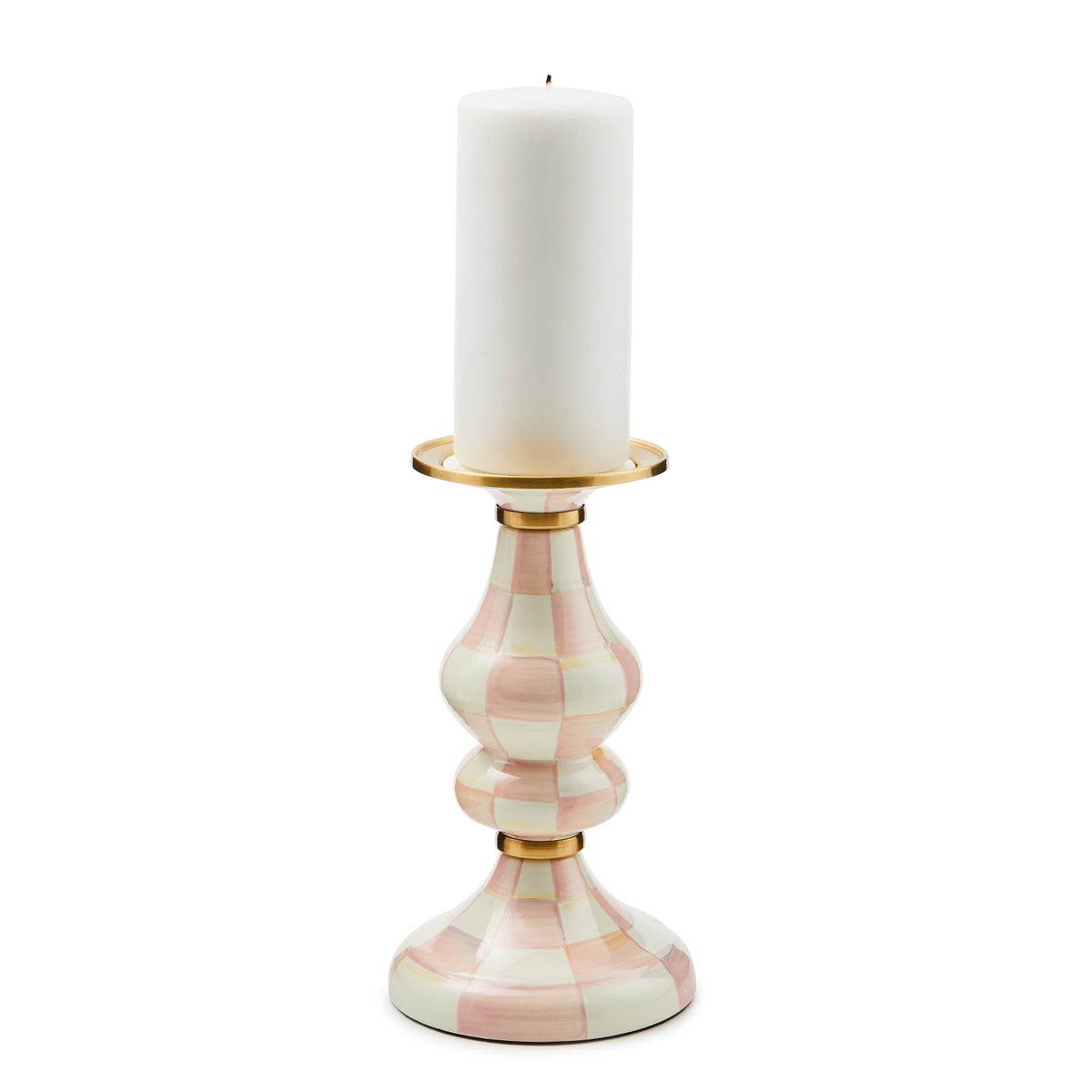 Rosy Check Medium Pillar Candlestick - Image 3