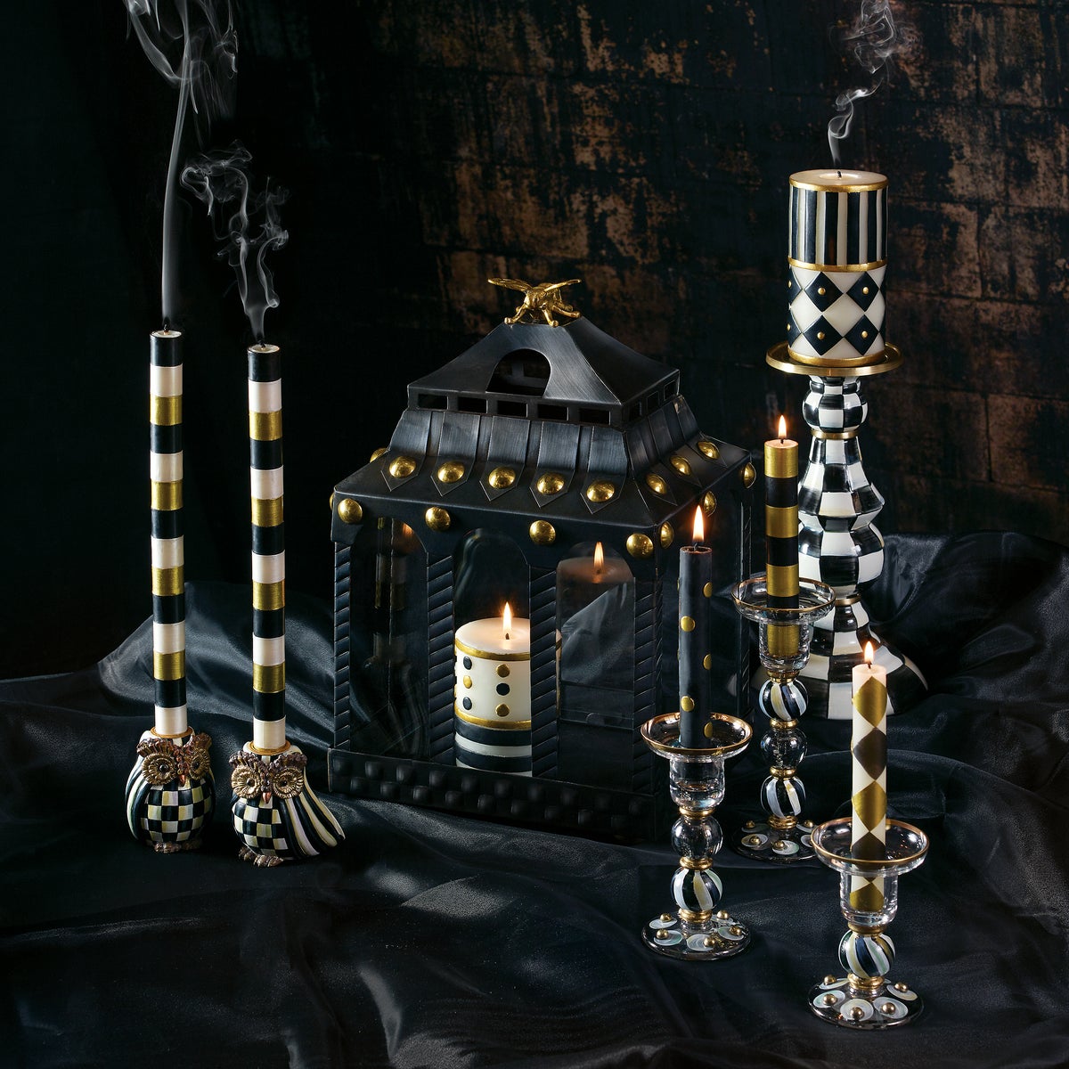 Courtly Check Large Pillar Candlestick - Image 4