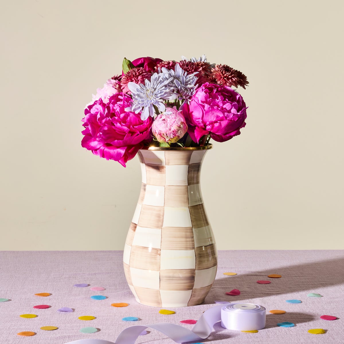 Mocha Check Tall Vase - Image 4
