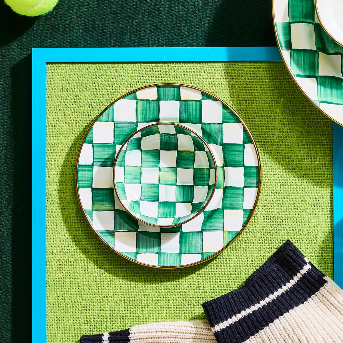 Emerald Check Relish Dish - Image 2