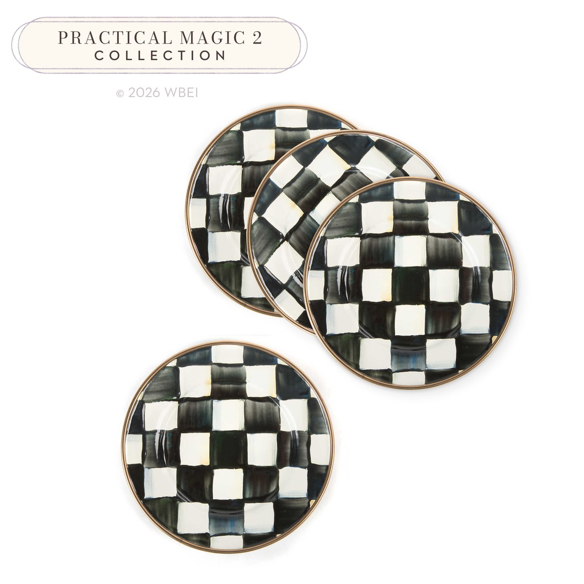 Courtly Check Appetizer Plates, Set of 4